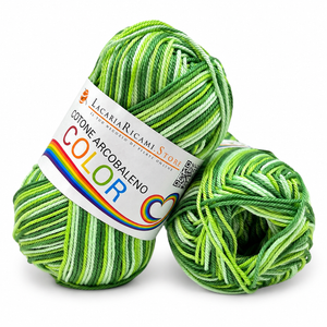 Cotone ARCOBALENO COLOR - LacariaRicami.Store - Colore: 185 - VERDE SFUMATO - by LacariaRicami.Store
