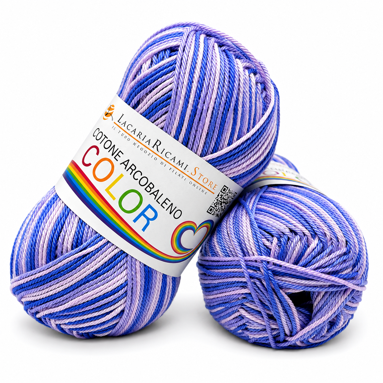Cotone ARCOBALENO COLOR - LacariaRicami.Store - Colore: 192 - VIOLA ROSA SFUMATO - by LacariaRicami.Store