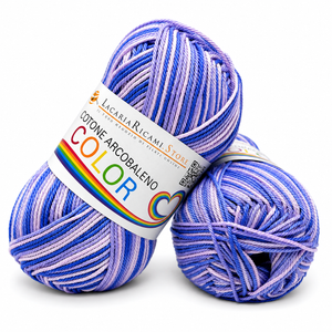 Cotone ARCOBALENO COLOR - LacariaRicami.Store - Colore: 192 - VIOLA ROSA SFUMATO - by LacariaRicami.Store