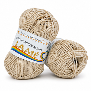 Cotone ARCOBALENO LAMÉ - LacariaRicami.Store - Colore: L107 - BEIGE LAMÉ ORO - by LacariaRicami.Store