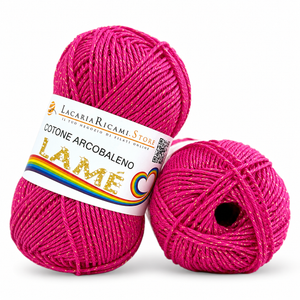 Cotone ARCOBALENO LAMÉ - LacariaRicami.Store - Colore: L113 - FUXIA LAMÉ ORO - by LacariaRicami.Store