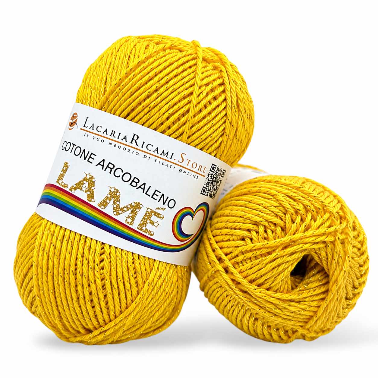Cotone ARCOBALENO LAMÉ - LacariaRicami.Store - Colore: L116 - GIALLO LAMÉ ORO - by LacariaRicami.Store
