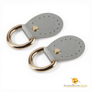Attacco Ponticello 25x57mm - EcoPelle | MAF Accessories - Colore: ARGENTO - by LacariaRicami.Store
