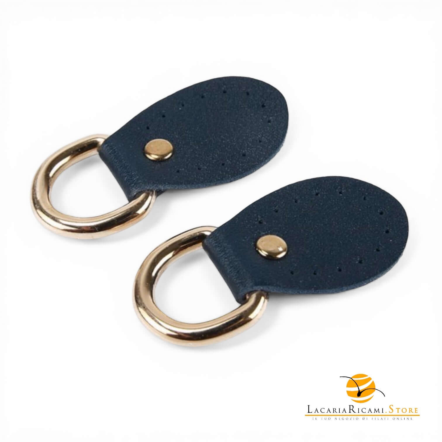 Attacco Ponticello 25x57mm - EcoPelle | MAF Accessories - Colore: BLU - by LacariaRicami.Store