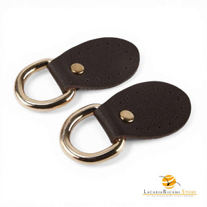 Attacco Ponticello 25x57mm - EcoPelle | MAF Accessories - Colore: CASTAGNA - by LacariaRicami.Store