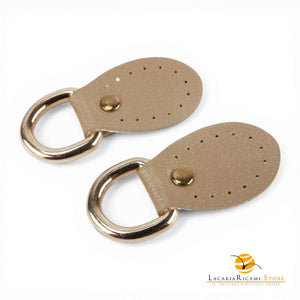 Attacco Ponticello 25x57mm - EcoPelle | MAF Accessories - Colore: ECRÚ - by LacariaRicami.Store