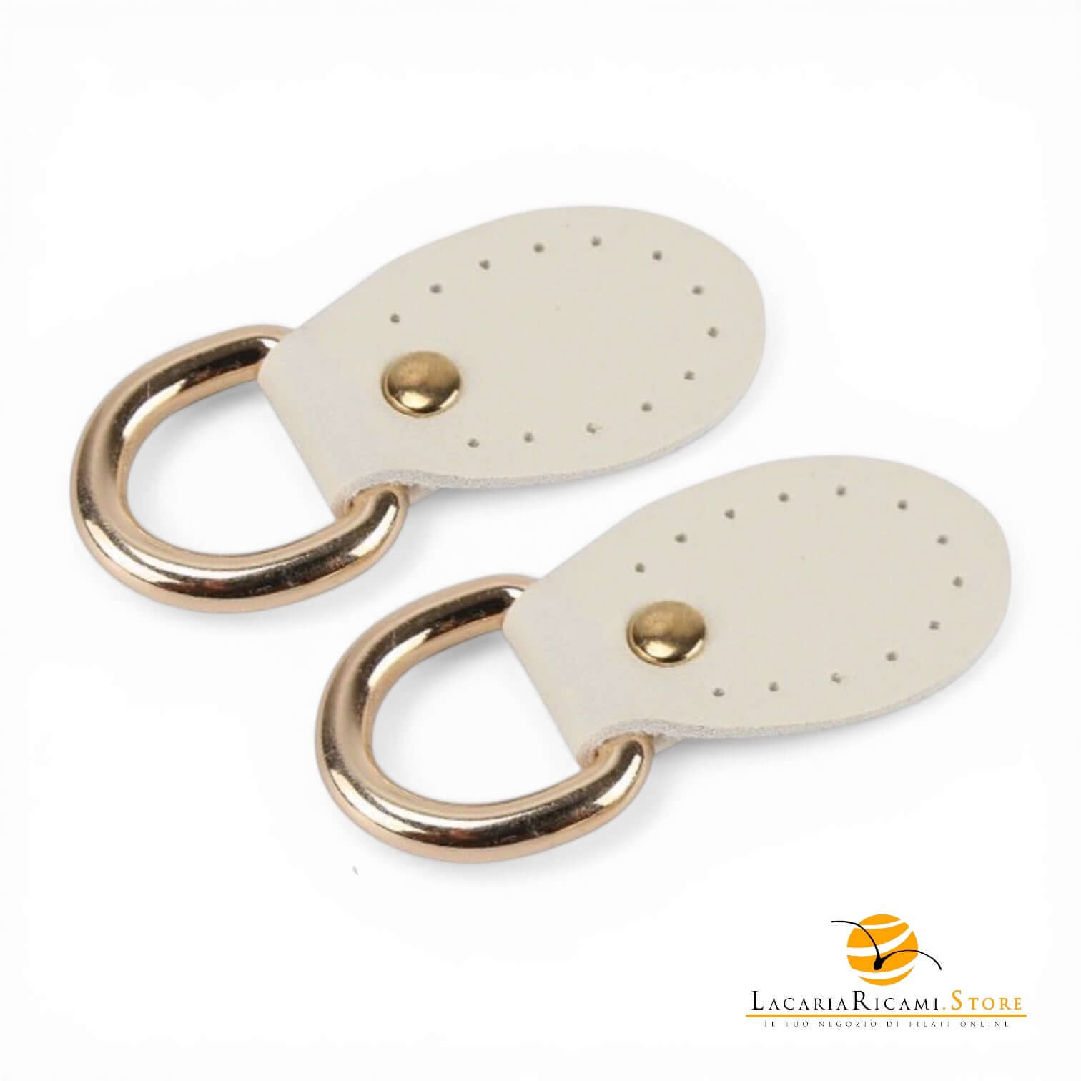 Attacco Ponticello 25x57mm - EcoPelle | MAF Accessories - Colore: PANNA - by LacariaRicami.Store