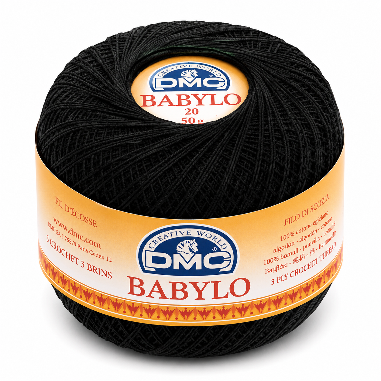 Filo di Scozia Babylo N°20 - DMC - Colore: 310 - NERO - by LacariaRicami.Store