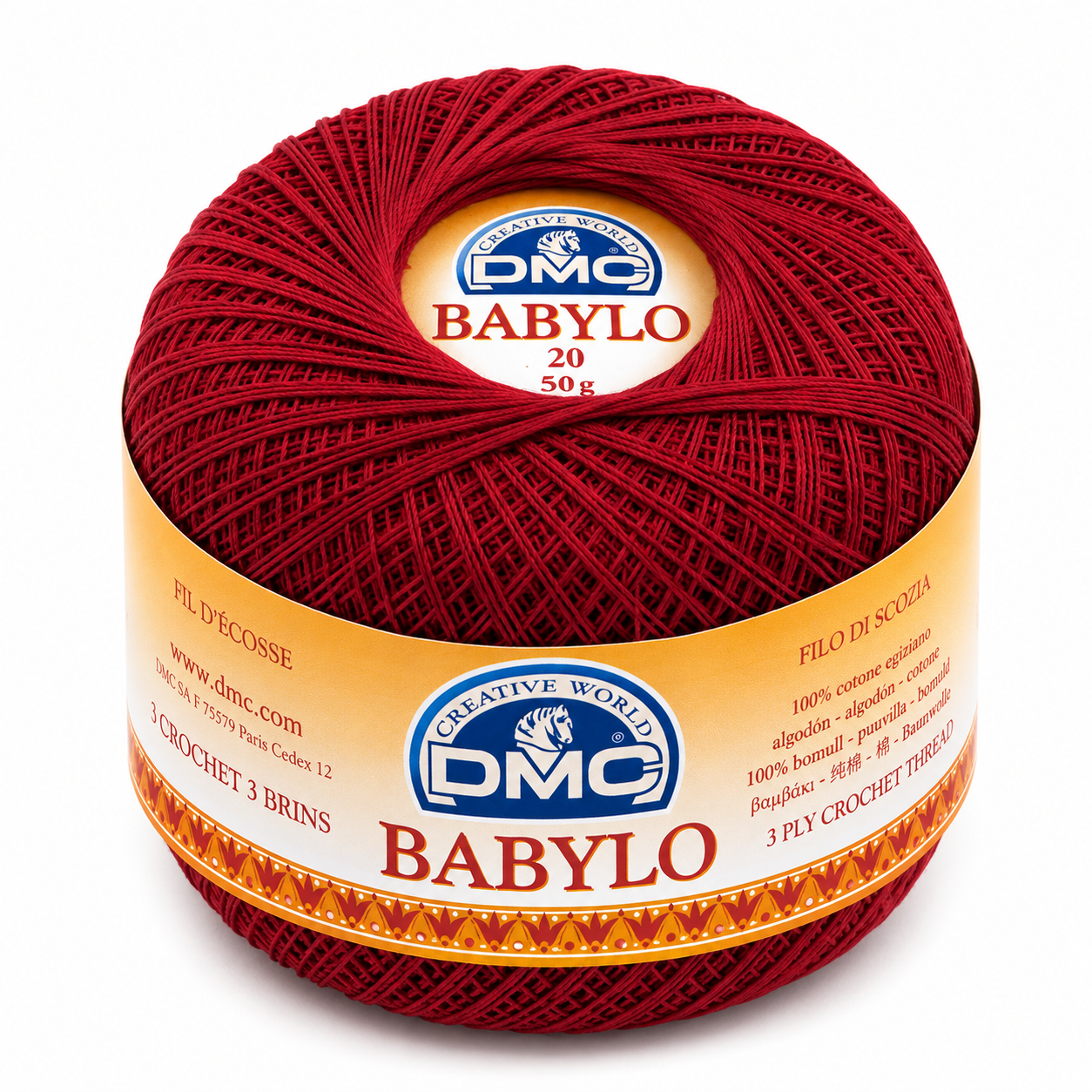 Filo di Scozia Babylo N°20 - DMC - Colore: 321 - ROSSO RUBINO - by LacariaRicami.Store