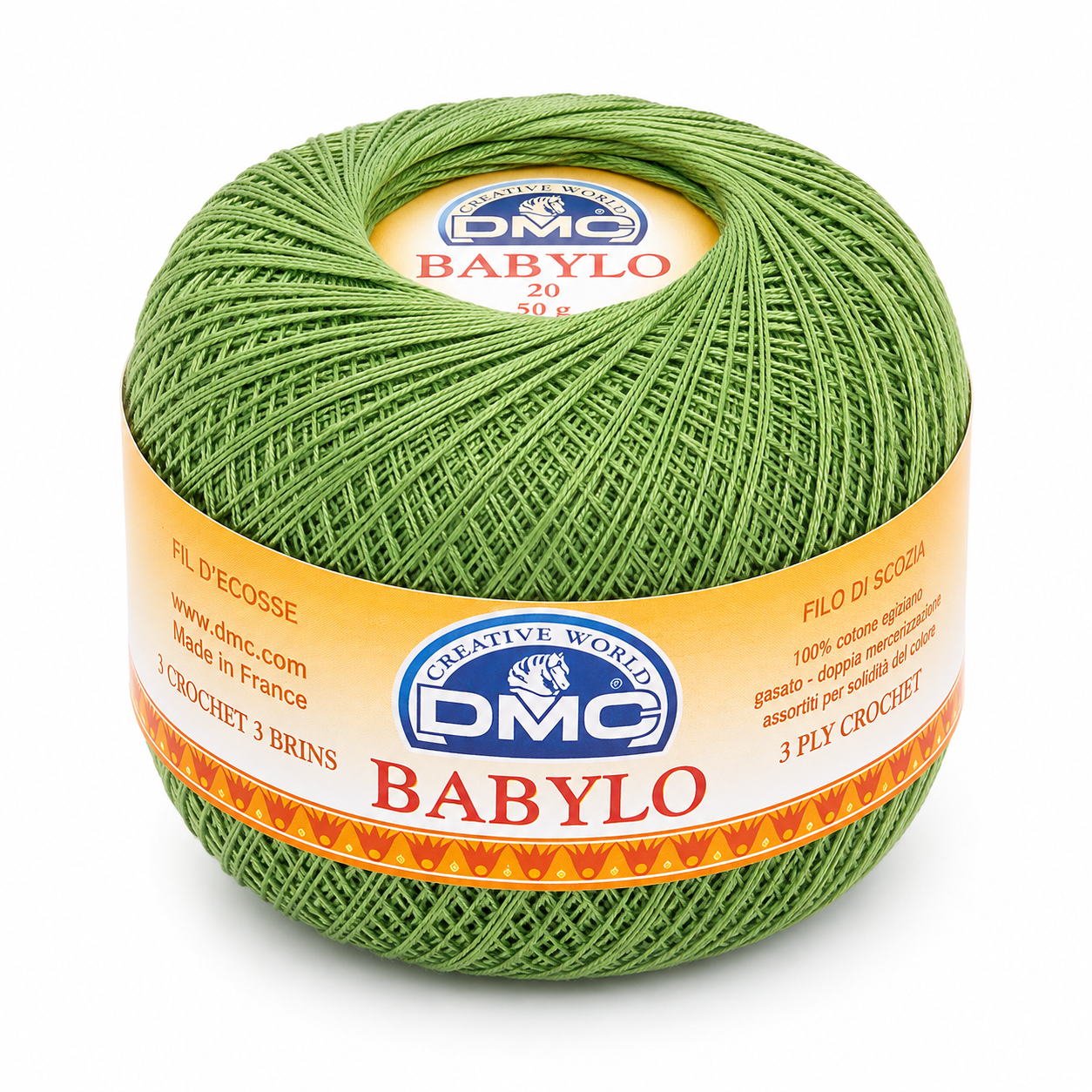 Filo di Scozia Babylo N°20 - DMC - Colore: 3346 - VERDE OLIVA - by LacariaRicami.Store