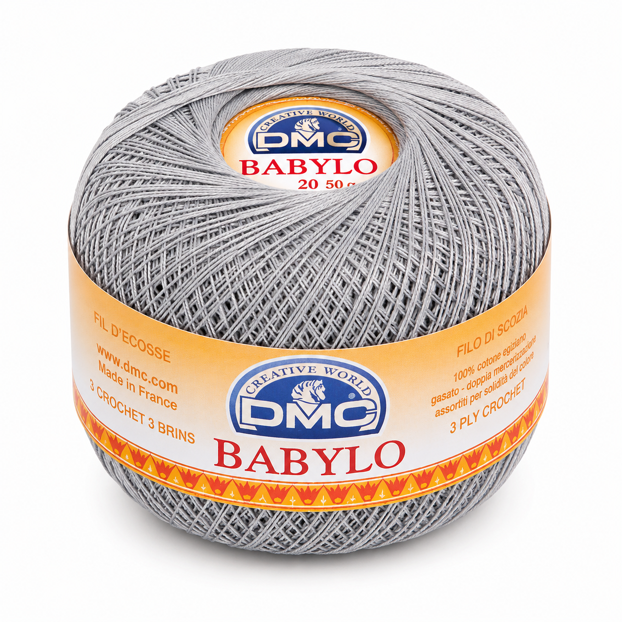Filo di Scozia Babylo N°20 - DMC - Colore: 415 - GRIGIO - by LacariaRicami.Store