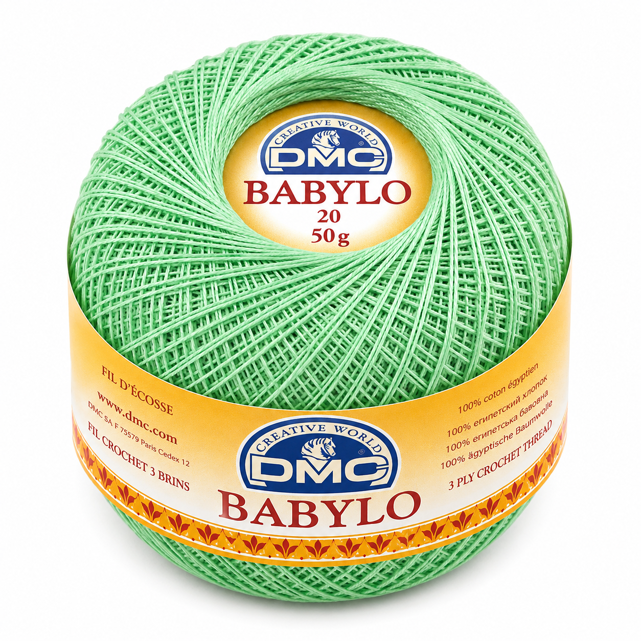 Filo di Scozia Babylo N°20 - DMC - Colore: 508 - VERDE MELA - by LacariaRicami.Store