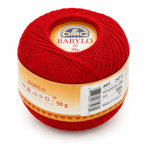 Filo di Scozia Babylo N°20 - DMC - Colore: 666 - ROSSO FORTE - by LacariaRicami.Store