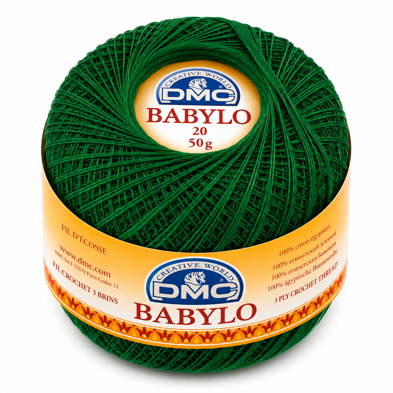 Filo di Scozia Babylo N°20 - DMC - Colore: 699 - VERDE SCURO - by LacariaRicami.Store