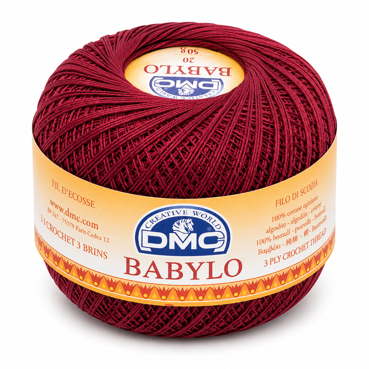 Filo di Scozia Babylo N°20 - DMC - Colore: 815 - BORDEAUX - by LacariaRicami.Store