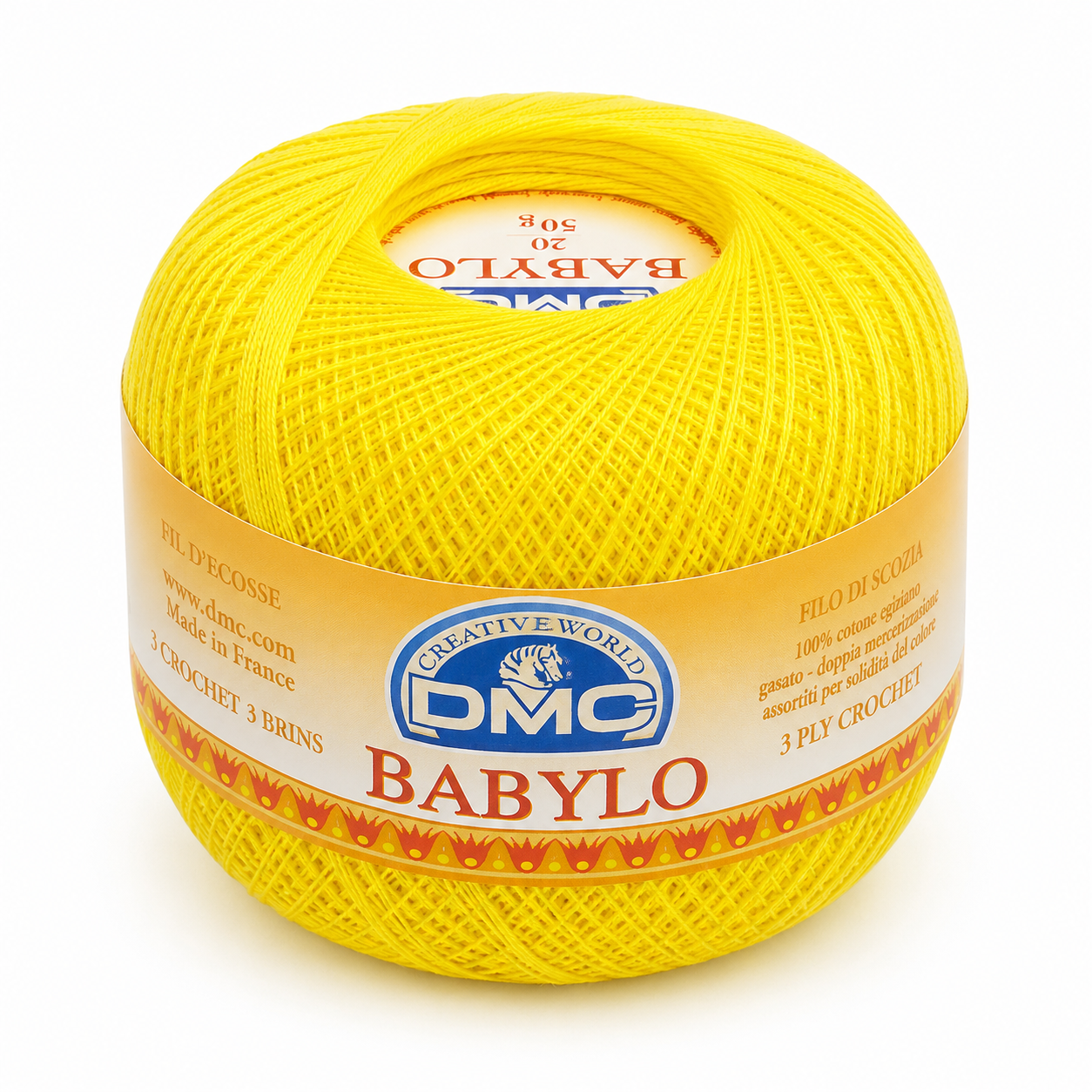 Filo di Scozia Babylo N°20 - DMC - Colore: 973 - GIALLO - by LacariaRicami.Store