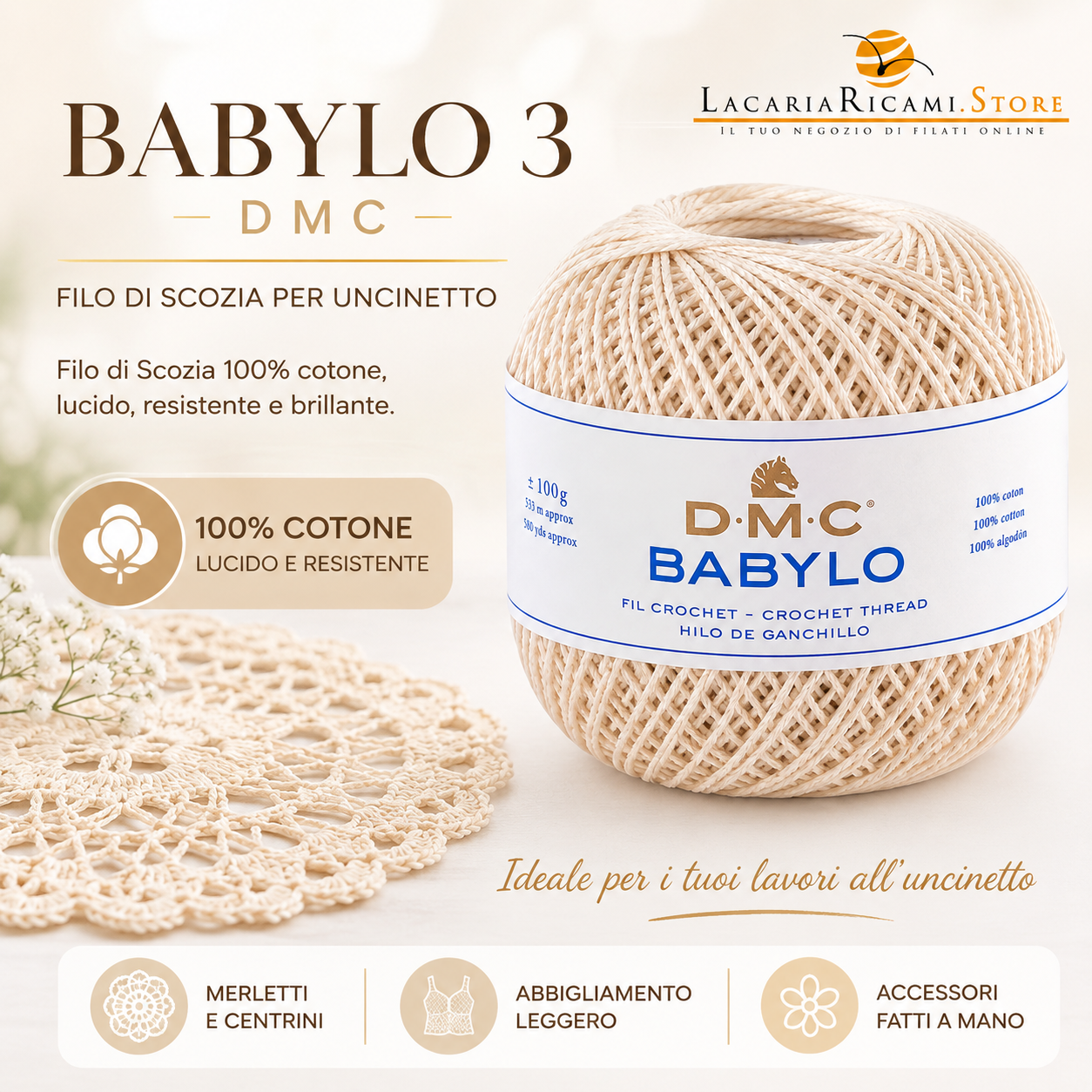 Filo di Scozia Babylo N° 3 - DMC - Colore: - by LacariaRicami.Store