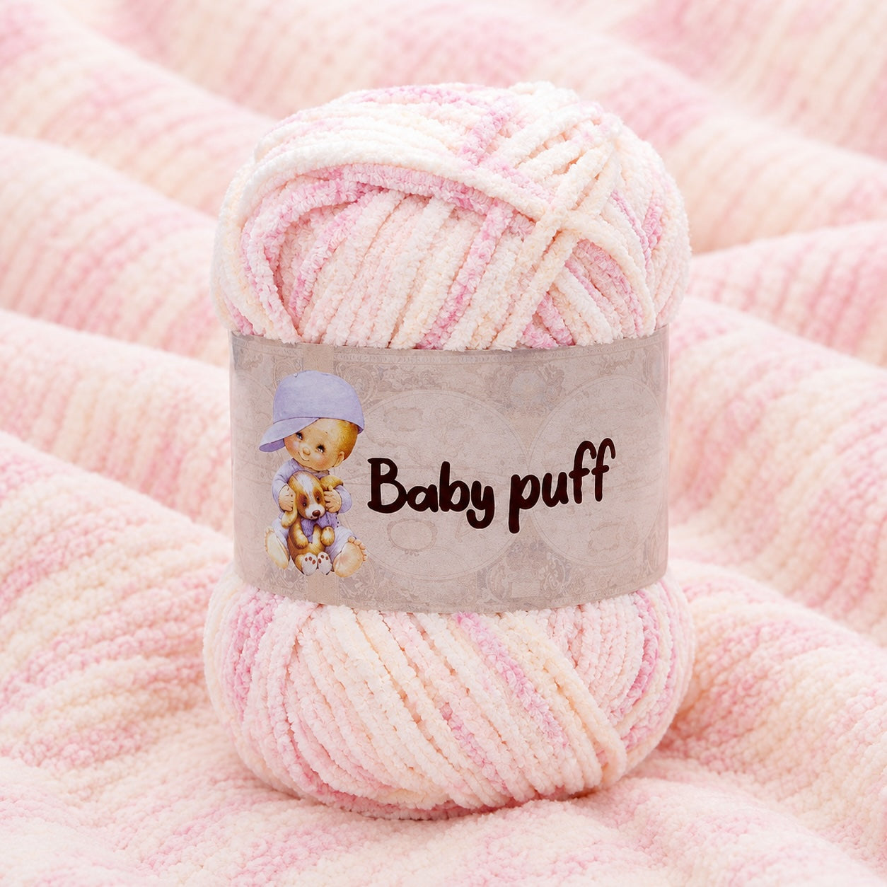 Ciniglia BABY PUFF - Silke - Colore: 011 - ROSA SFUMATO - by LacariaRicami.Store