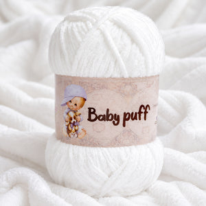 Ciniglia BABY PUFF - Silke - Colore: 100 - BIANCO - by LacariaRicami.Store