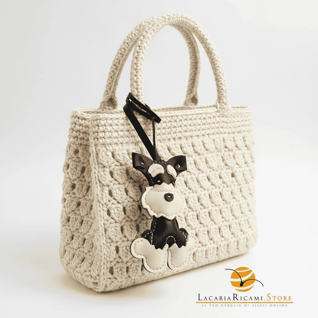 BAG CHARMS in EcoPelle - CANE 🐶 - LacariaRicami.Store