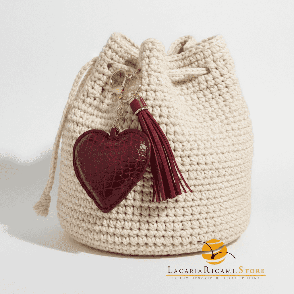 BAG CHARMS in EcoPelle - CUORE ♥️ - LacariaRicami.Store