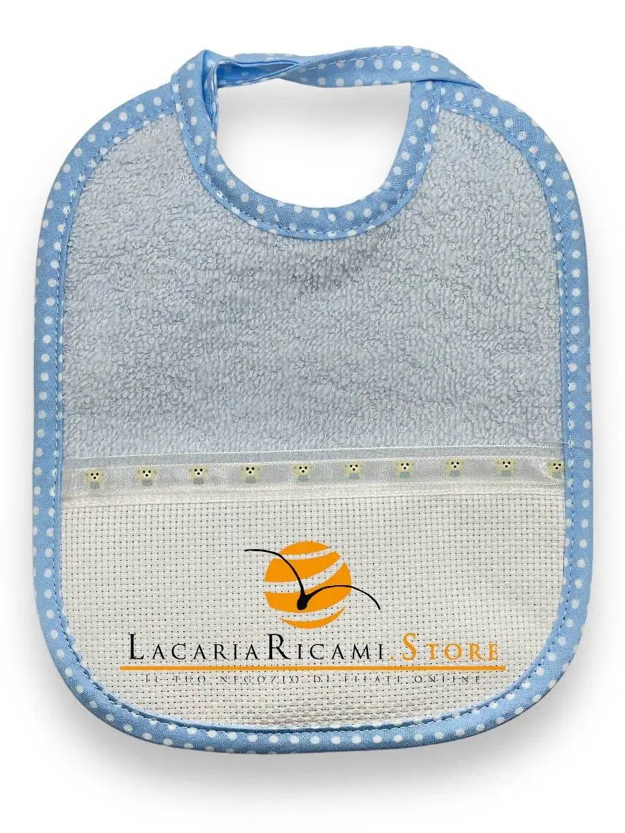 BAVAGLINO con Tela Aida RICAMABILE Orsetto 20x17cm - - LacariaRicami.Store