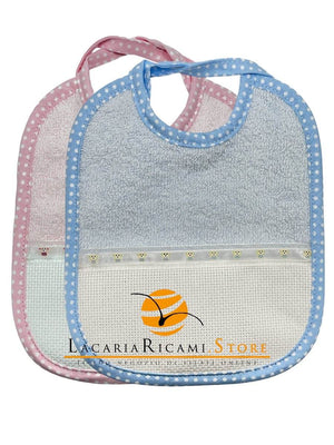 BAVAGLINO con Tela Aida RICAMABILE Orsetto 20x17cm - - LacariaRicami.Store