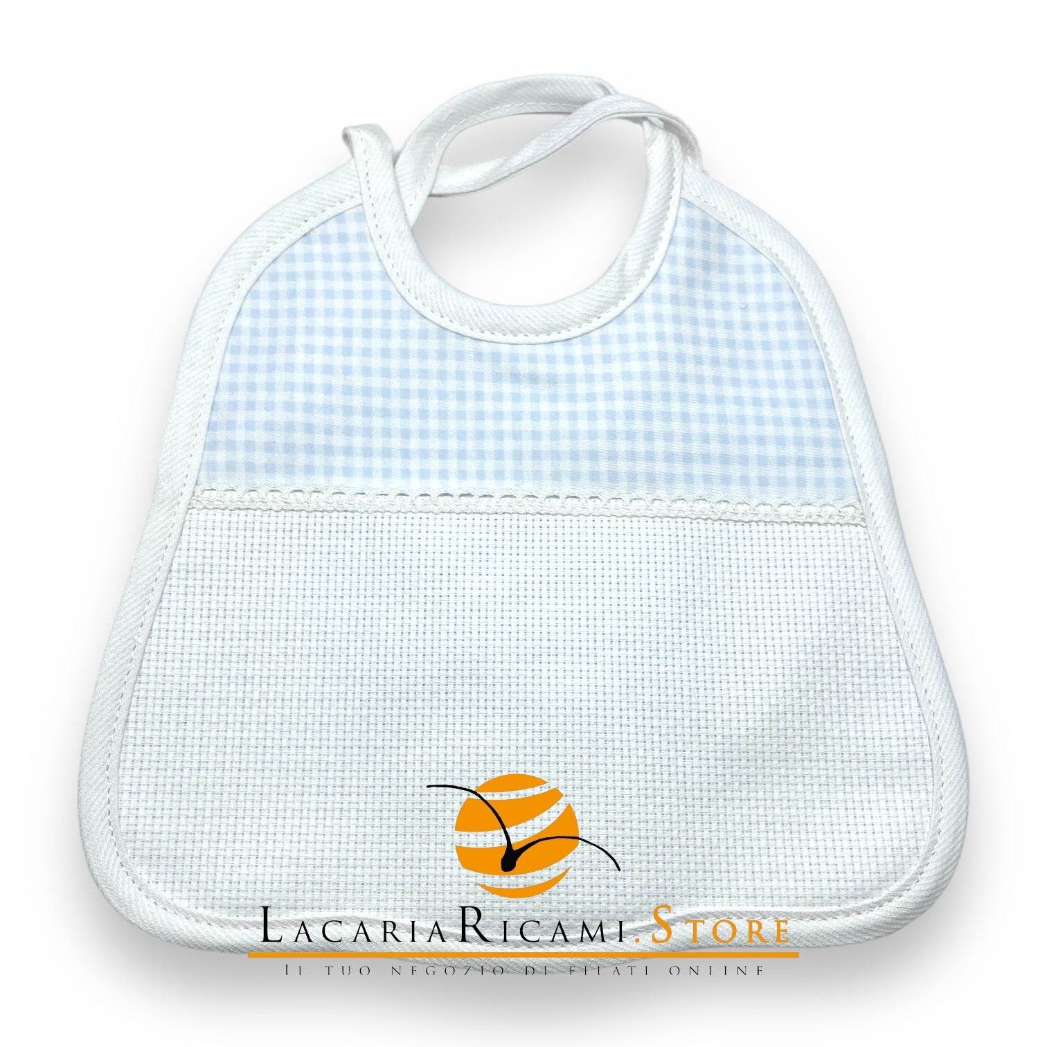 BAVAGLINO con Tela Aida RICAMABILE 21×20 JERSEY QUADRETTI - - LacariaRicami.Store