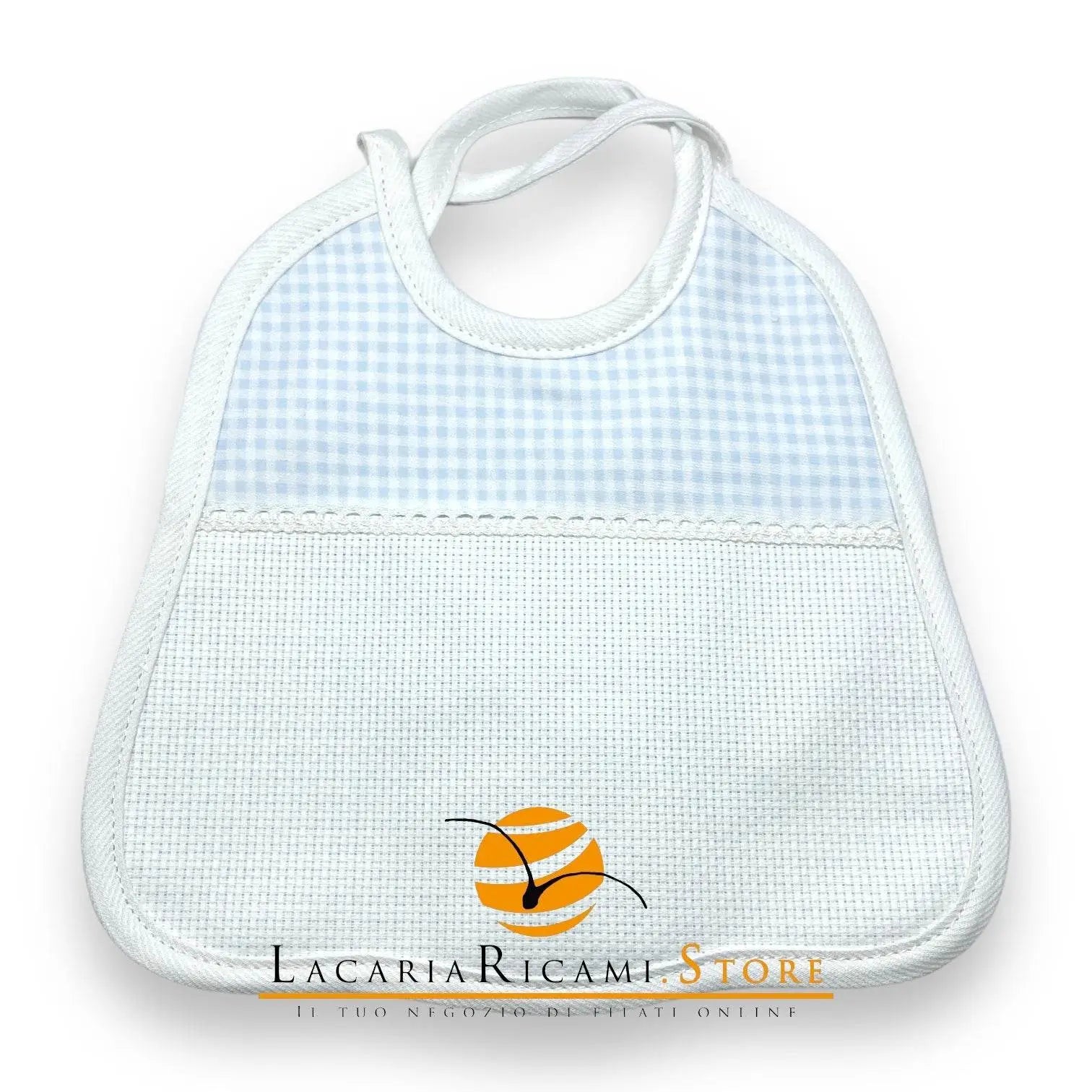 BAVAGLINO con Tela Aida RICAMABILE 21×20 JERSEY QUADRETTI - - LacariaRicami.Store