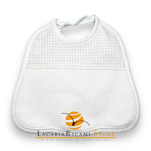 BAVAGLINO con Tela Aida RICAMABILE 21×20 JERSEY QUADRETTI - - LacariaRicami.Store