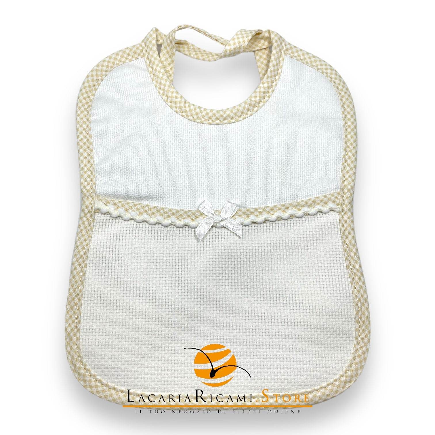 BAVAGLINO con Tela Aida RICAMABILE Millerighe Nodi 18x23cm - - LacariaRicami.Store