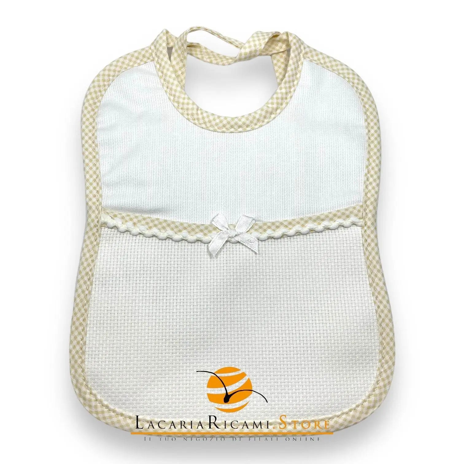 BAVAGLINO con Tela Aida RICAMABILE Millerighe Nodi 18x23cm - - LacariaRicami.Store