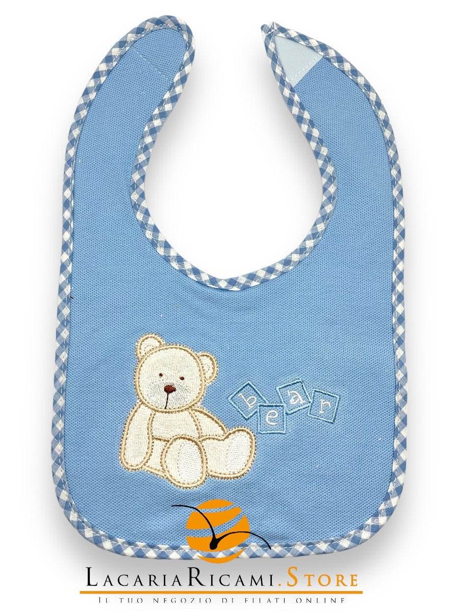 BAVAGLINO Orso/Coniglio Con Velcro 15x18cm - - LacariaRicami.Store