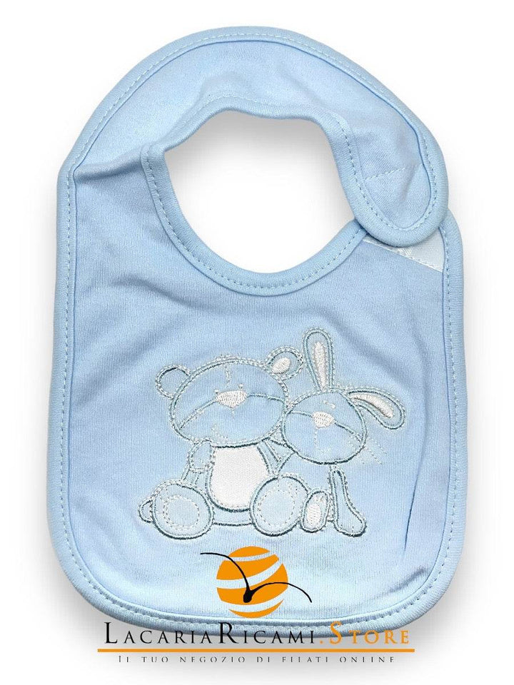 BAVAGLINO Orso e Coniglio Con Velcro 19x16cm - - LacariaRicami.Store