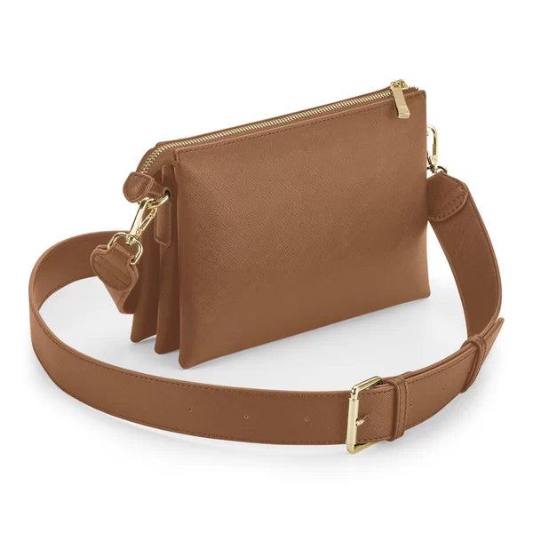 Borsa a tracolla morbida in ecopelle marrone Boutique BagBase