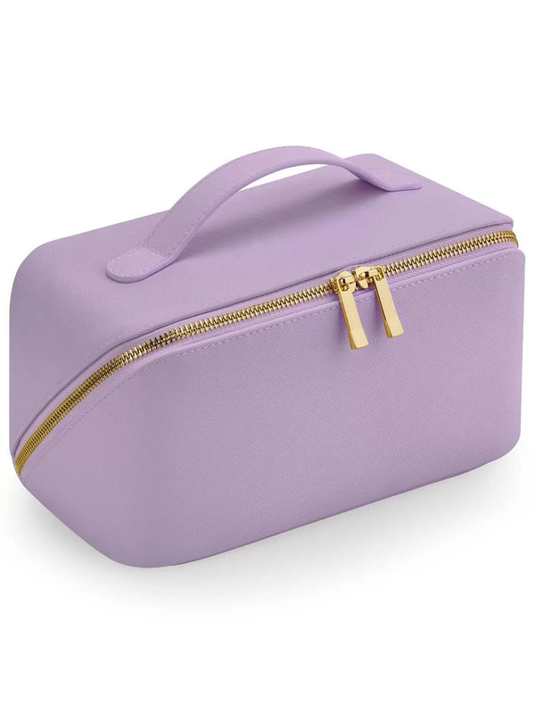 Beauty Case Per Accessori Open Flat Boutique BagBase con cosmetico portatrucchi lavanda e zip dorata