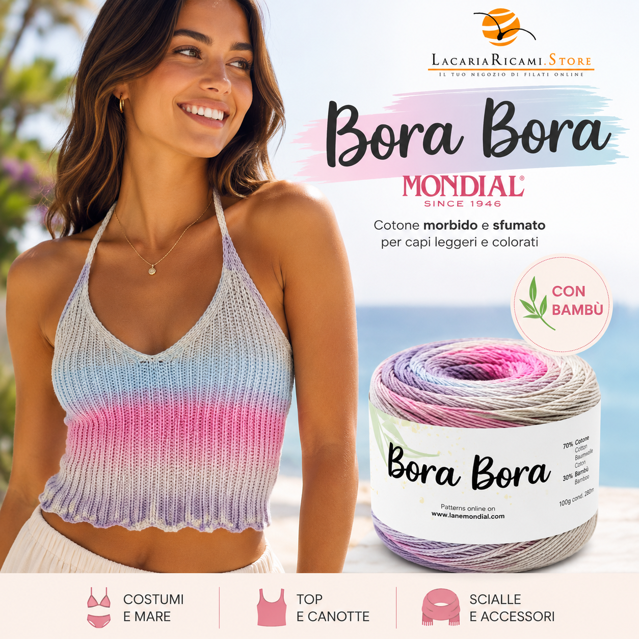 Cotone BORA BORA - MONDIAL - Colore: - by LacariaRicami.Store