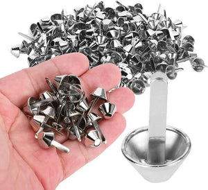 BORCHIE CONO METALLICHE - 12 mm - - LacariaRicami.Store