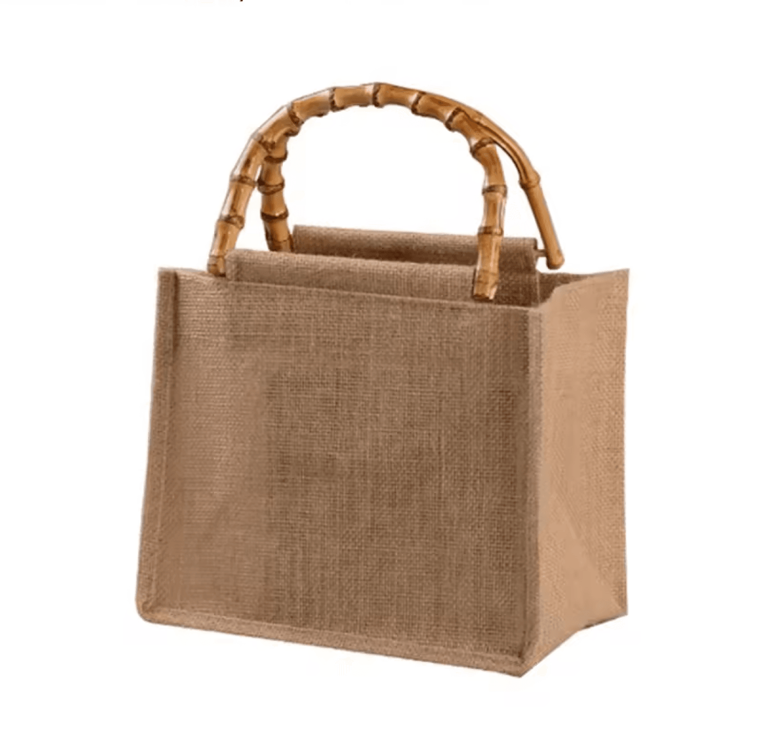 BORSA Juta Con Manici In BAMBOO - - LacariaRicami.Store