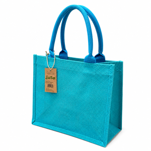 BORSA Juta Colorata - MAS Srl - Colore: 26x22x14 - TURCHESE - by LacariaRicami.Store
