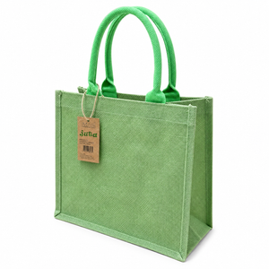 BORSA Juta Colorata - MAS Srl - Colore: 26x22x14 - VERDE - by LacariaRicami.Store