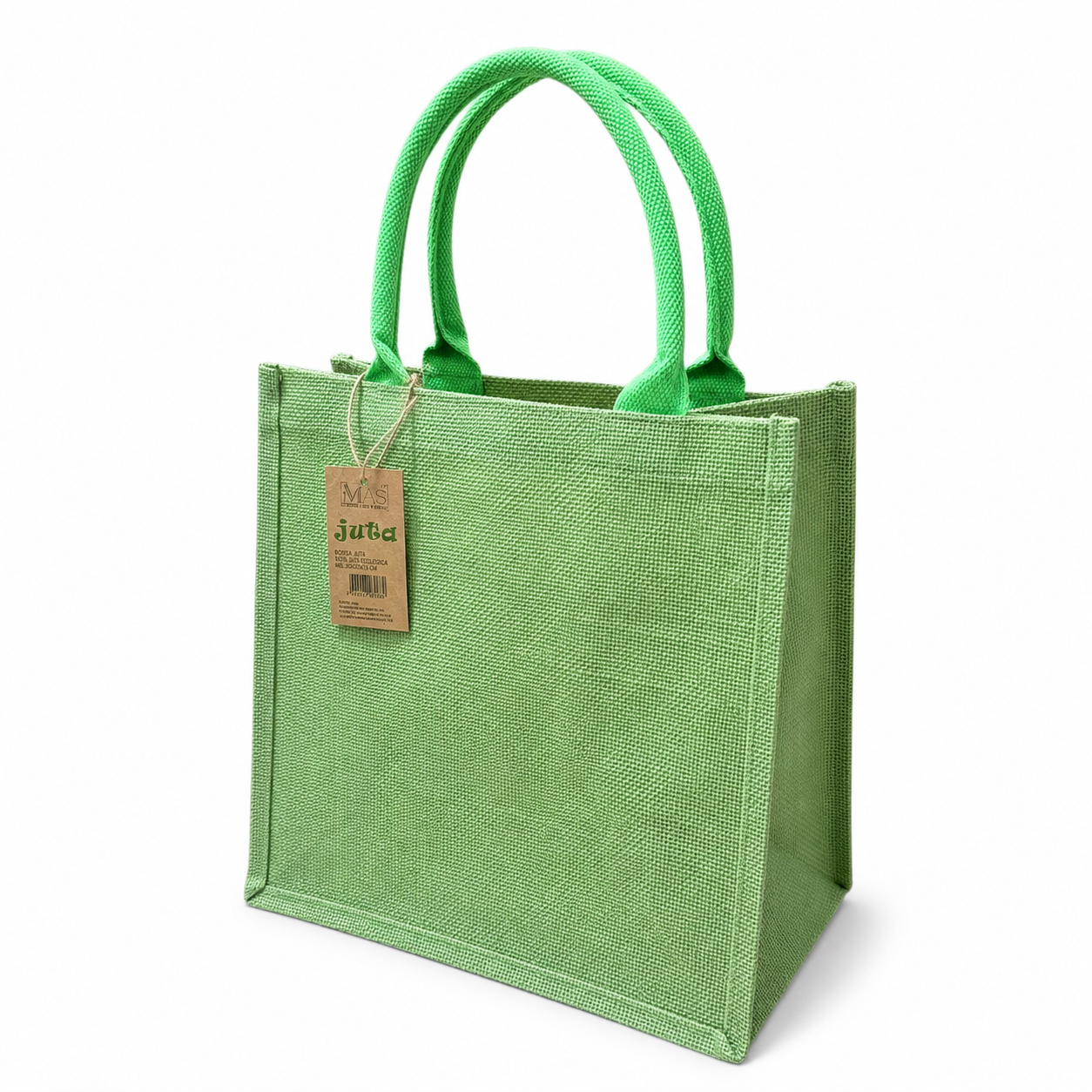 BORSA Juta Colorata - MAS Srl - Colore: 30X30X19 - VERDE - by LacariaRicami.Store