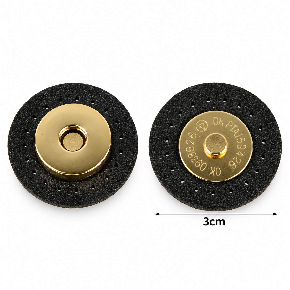 Chiusura magnetica in ecopelle cucibile per borse - Tondo | MAF Accessories - Colore: 13052-02 - NERO - by LacariaRicami.Store