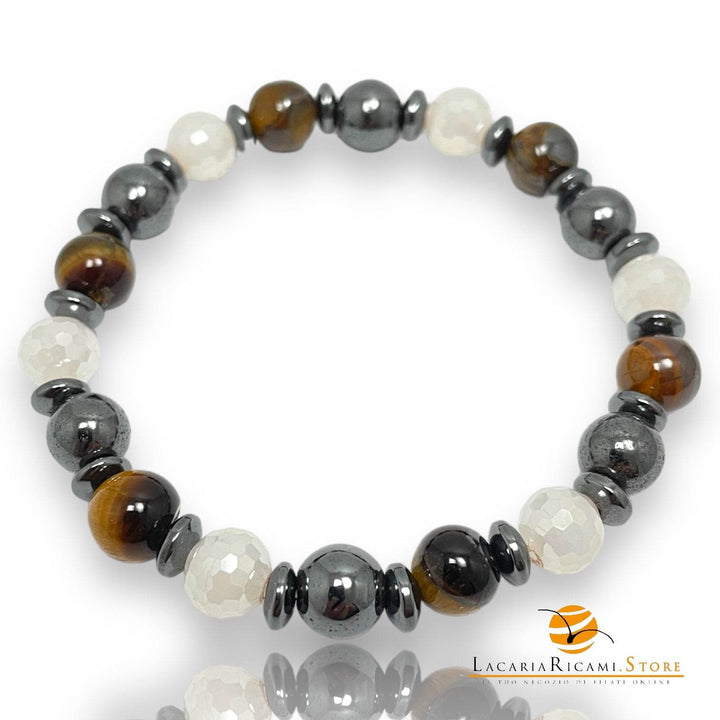 BRACCIALETTO In Pietra Naturale E Perline - - LacariaRicami.Store