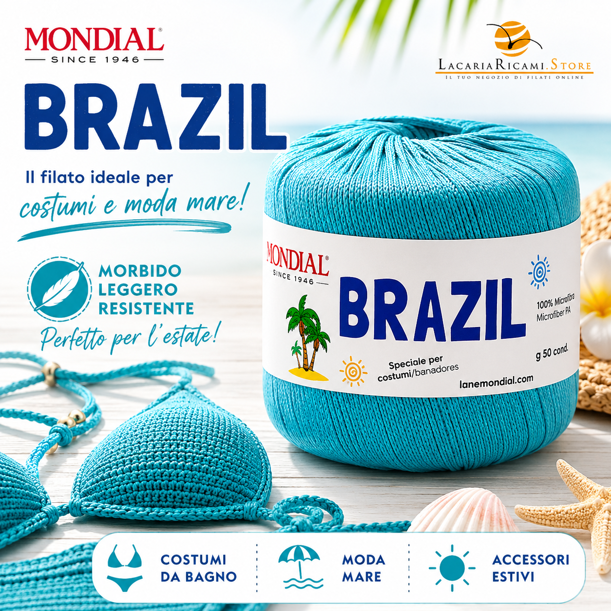 Cotone Brazil - MONDIAL - Colore: - by LacariaRicami.Store
