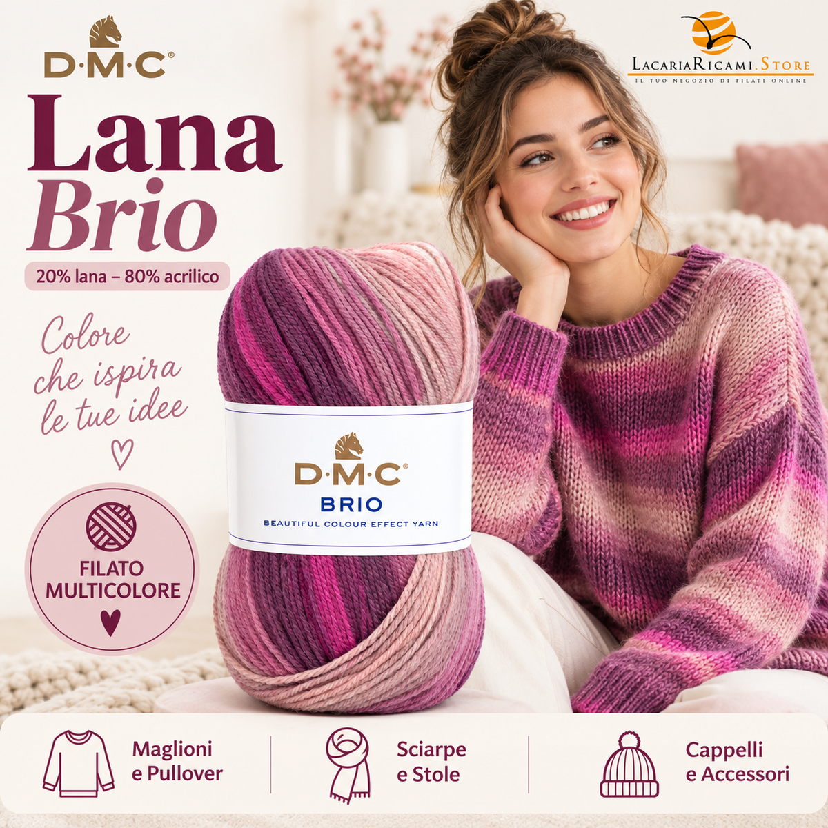Lana Brio - DMC - Colore: - by LacariaRicami.Store