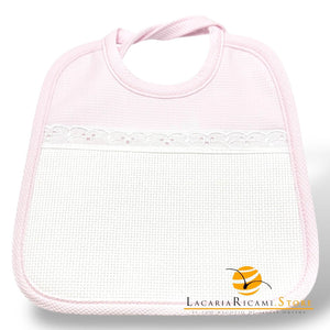 BAVAGLINO con Tela Aida RICAMABILE 20x19 - PIQUET QUADRATINO - LacariaRicami.Store