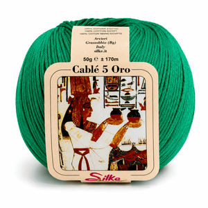 Cotone Cablé 5 ORO - Silke - Colore: 06 - VERDE SMERALDO - by LacariaRicami.Store