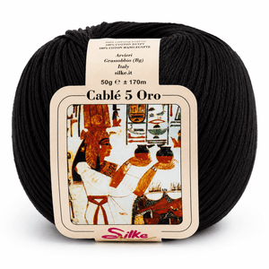 Cotone Cablé 5 ORO - Silke - Colore: 07 - NERO - by LacariaRicami.Store