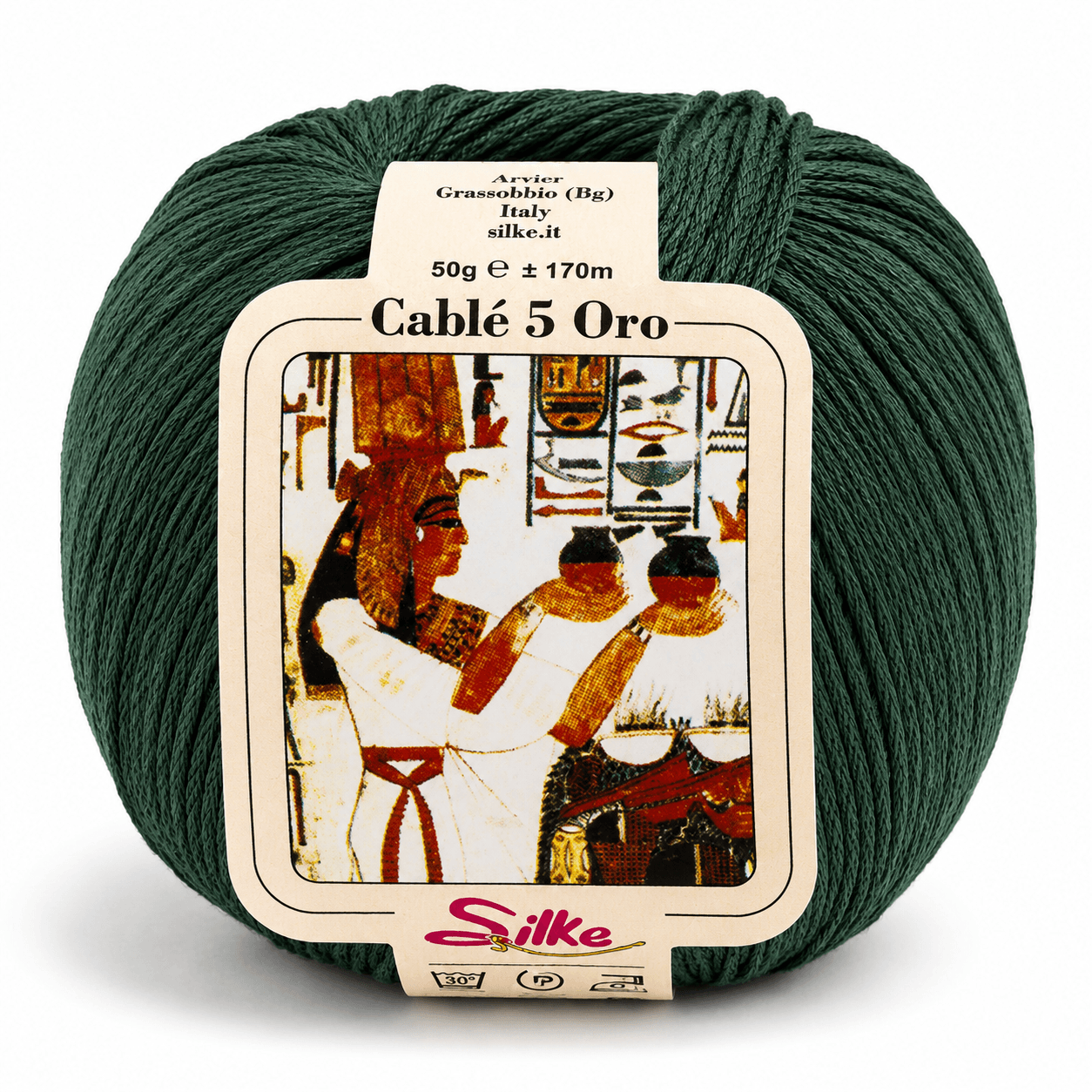 Cotone Cablé 5 ORO - Silke - Colore: 135 - VERDE PINO - by LacariaRicami.Store